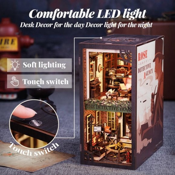 DIY 3D Book Nook Kit Rose Detective Agency 322pcs - Picture 5 of 6